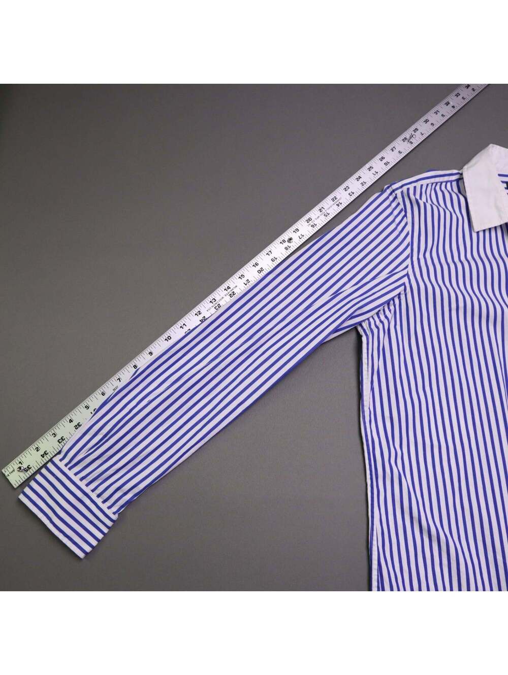 Lauren Ralph Lauren Womens Striped Button Down Shirt Size 16 Blue White Collar - Picture 7 of 8